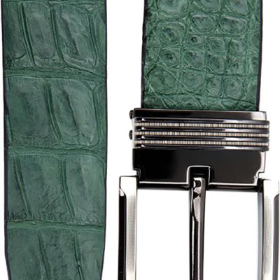 Thắt Lưng Nam Da Cá Sấu Gai Bụng Bản Lớn Đầu Kim Huy Hoàng HT4786 - Xanh Rêu