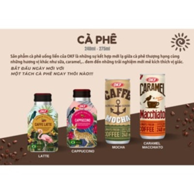 Cà phê Cappuccino OKF Hàn Quốc 275ML x 6 chai Brazil Arabica Beans