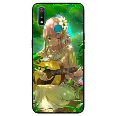 Ốp Lưng in cho Realme 3 Pro Mẫu Nàng Đánh Đàn Ghita - Hàng Chính Hãng