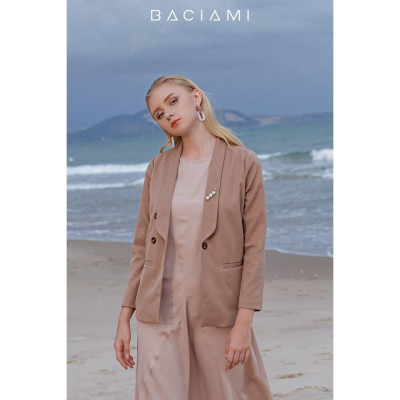 Baciami-Đầm Lụa Cổ Tròn Phôm Rộng