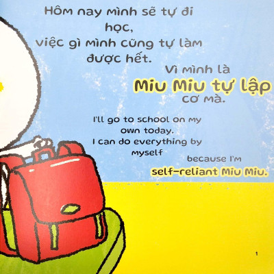 Sách Ehon Miu Miu Tự Lập Phần 2 Song Ngữ - Đi Học