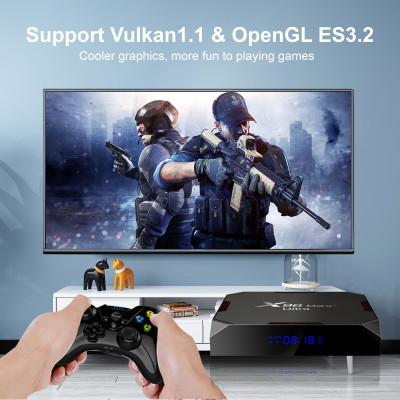 Android Tivi Box X96 Max plus ultra S905X4 Ram 4G Rom 32G Wifi Kép Có Bluetooth Cài Sẵn Ứng Dụng Xem Phim HD Và Truyền Hình Cáp miễn phí vĩnh viễn - Hàng Nhập Khẩu