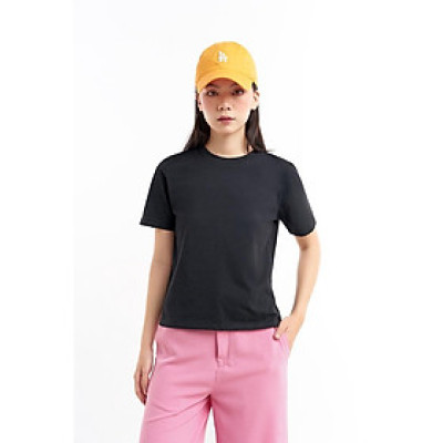 DOTTIE - Áo thun trơn căn bản nữ đen T0526