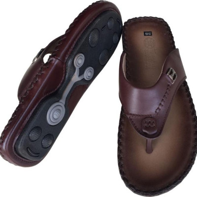 Dép nam xỏ ngón Trường Hải da bò thật cao cấp mềm mại đế âm mặt đế cao su không trơn  THXN074