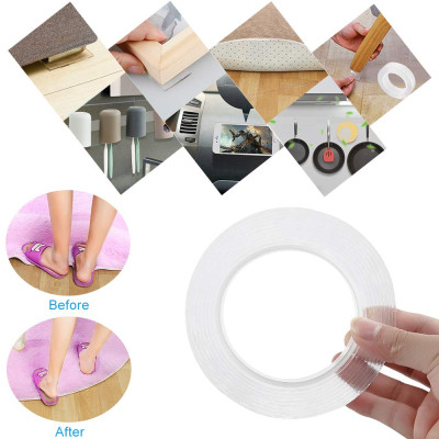 Băng Keo Nano 2 Mặt Trong Suốt Dài 5 Mét Siêu Dính, Có Thể Tái Sử Dụng, Độ dàn hồi cao - HENRYSA