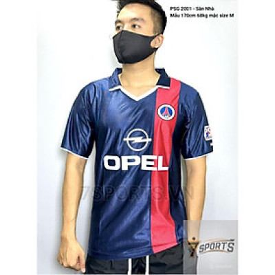 Áo Bóng Đá Retro PSG 2001 - Sân Nhà bản cao cấp vải Cotton Polyester