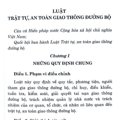 Sách - Luật Trật Tự, An Toàn Giao Thông Đường Bộ Năm 2024