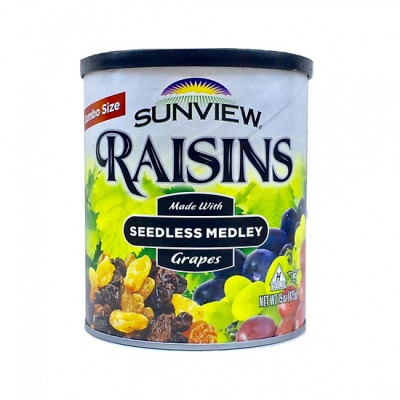 Nho khô Sunview Raisins Mỹ không hạt 3 màu giàu Vitamin khoáng chất, tốt cho tim mạch (425g/hộp) - QuaTangMe Extaste