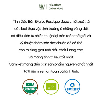Tinh Dầu Sả Hoa Hồng - 100% Nguyên Chất Hữu Cơ - Le Rustique - Tinh Dầu Bản Địa Ấn Độ