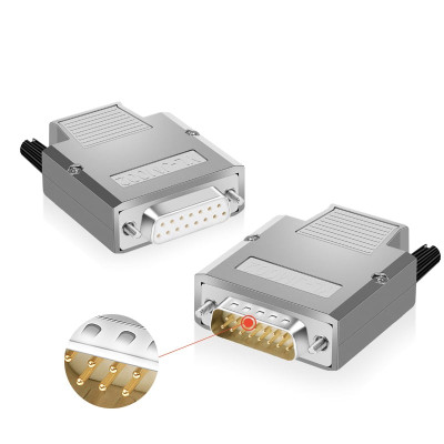 Đầu bấm cổng DB15 cái female bắt vít kèm vỏ ốp kẽm chân đồng mạ vàng 24K HD-LINK YL-JM002-15F. Hàng Chính Hãng !!!