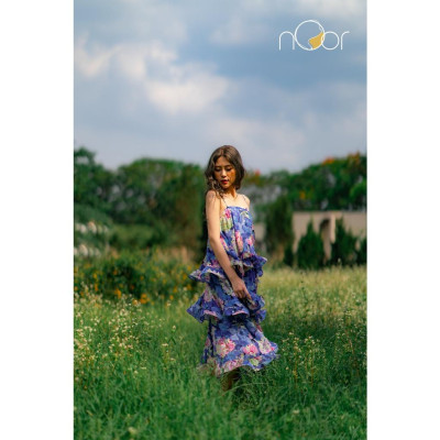 Váy Hai Dây Hoa Bồng Bềnh Lilac Thương Hiệu nOor - NV555