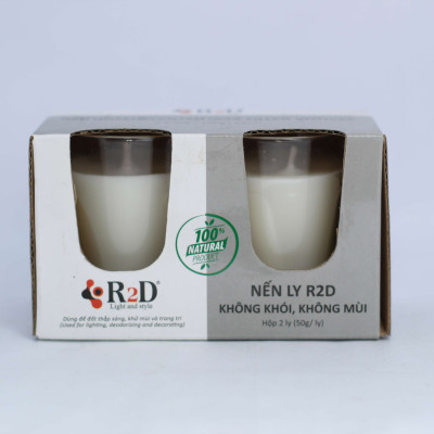 Nến Không Khói Trắng, Nến Thắp Sáng, [LY 50g], Chính Hãng  Đến Từ Shop R2D, Thành Phần Tự Nhiên, Lành Tính.