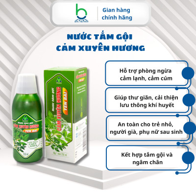 Nước Tắm Gội Cảm Xuyên Hương Hỗ Trợ Phòng Ngừa Cảm Lạnh, Cảm Cúm - 250ml