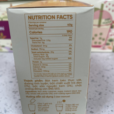 Bột Trà Sữa Truyền Thống 3in1 Déli - Hộp 320gr (8 gói), pha chế trà sữa tiện lợi, nhanh chón