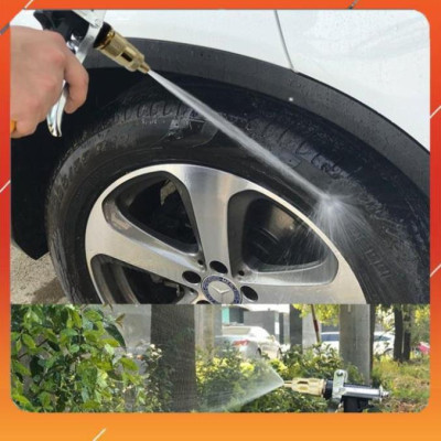 ️Evoucher Bộ dây vòi xịt nước rửa xe,tưới cây ,tăng áp 3 lần, loại 7m,10m 206236 đầu đồng,cút đồng, + túi đựng bút