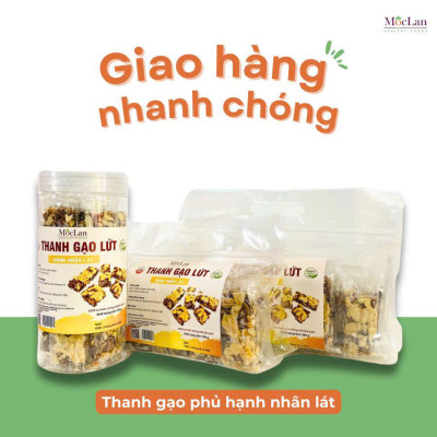 Thanh gạo lứt hạnh nhân lát mix các hạt dinh dưỡng Mộc Lan Healthy 250g, 500g