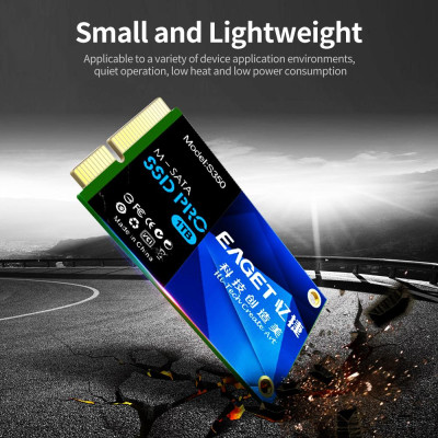 EAGET S350 SSD M-SATA Solid State Drive High Speed Transmission Compact Slient Shockproof SSD for PC Laptop 1TB