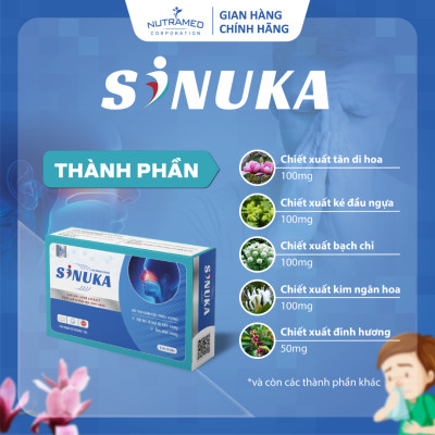 Viên uống Sinuka hỗ trợ cải thiện viêm xoang (30 viên) - Nutramed