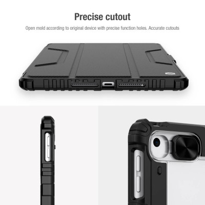 Bao da chống sốc bảo vệ camera cho iPad 10.2 (2019) / iPad 10.2 (2020) hiệu Nillkin Bumber Pro có ngăn đựng bút chống va đập, mặt lưng show Logo táo, cơ chế smartsleep, nắp bảo vệ Camera 1.1mm - hàng chính hãng
