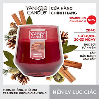 Nến Ly Lục Giác Sáp Đậu Nành 284gram từ Yankee Candle - Sparkling Cinnamon