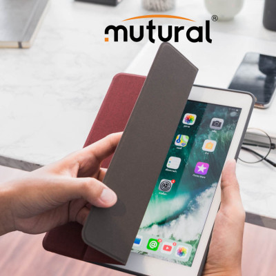 Bao da ipad pro 11 inch 2018 hiệu Mutural có khay cài bút_ màu đỏ_ hàng nhập khẩu