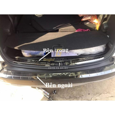 Bộ sản phẩm ỐP BẬC CỐP VÀ BẬC CỬA vân Titan xe Honda CRV, CR-V 2018-2019