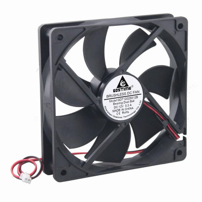 【 Ready stock 】Gdstime1 Pcs 120*120*25mm Two Ball Bearing Cooling Cooler DC 12V 0.3A Axial Ventilation Fan 120mm x 25mm 12cm 2Pin 12025B