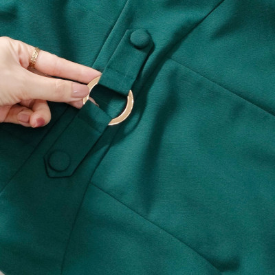 Đầm Suông Xanh Rêu Đậm Thời Thượng DL744