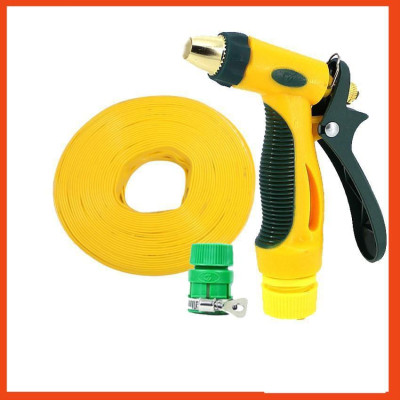 Bộ dây vòi xịt nước rửa xe,tưới cây tăng áp 3 lần 7-10M( nối nhựa xanh) 206317