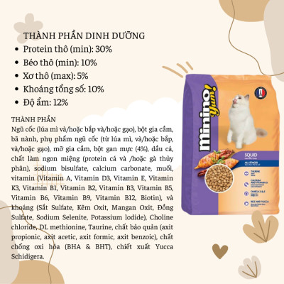 Thức ăn cho mèo MININO YUM 1.5kg nhiều hương vị