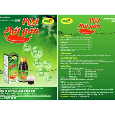 Siro Mát Gan PQA Thành Phần Từ Thiên Nhiên Hỗ Trợ Thanh Nhiệt Giải Độc, Tăng Cường Chức Năng Gan Hộp 125ml