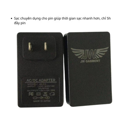 Áo điều hòa Nhật Bản JW 21V năm 2023, chất vải Kaki Pangrim Hàn Quốc, pin dung lượng lớn 25000mAh, quạt không chổi than tốc độ cao cánh có thể tháo rời 
