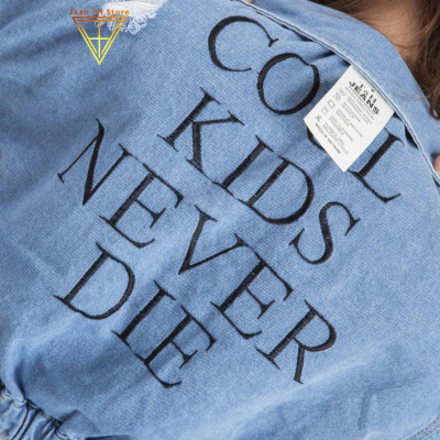 Áo khoác bò jean nữ Cool Kid cao cấp cá tính năng động