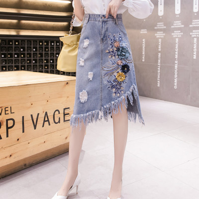 Chân váy jean thiết kế ngang gối 06 C001