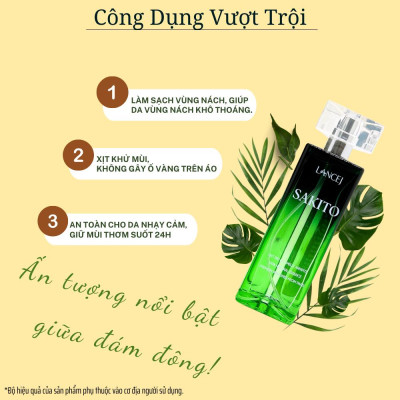 COMBO 4 Lọ Xịt Khử Mùi SAKITO LANCEJ 50ml, Sạch Vùng Nách, Ngăn Tiết Mồ Hôi, Không Ố Vàng Áo