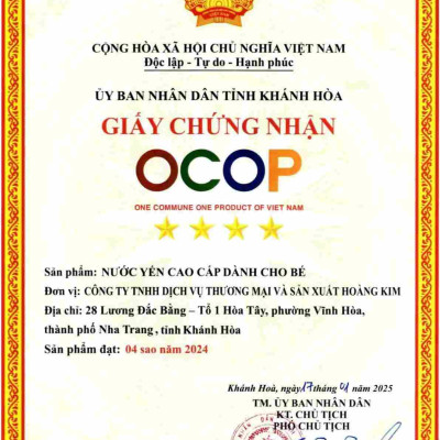 Nước Yến Chưng Sẵn Cho Bé Yến Sào Hoàng Kim - Tăng Đề Kháng, Hỗ Trợ Tiêu Hóa - Công Thức Chuyên Biệt, OCOP 4 Sao [Hộp Quà Tặng 05 hũ x70ml]