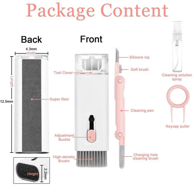 Bộ vệ sinh bàn phím tai nghe điện thoại đa năng 7 trong 1 siêu tiện lợi nhỏ gọn dễ mang theo DRU - Hàng Chính Hãng