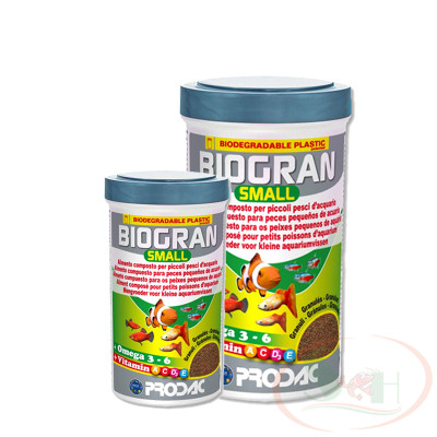 Thức ăn cá Prodac Biogran Small hạt nổi chìm chậm bể thủy sinh cảnh cá biển