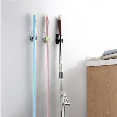 Giá Inox Treo Chổi Và Cây Lau Nhà Gắn Tường Hiện Đại, Gọn Gàng - Ngăn Nắp, Gắn Keo Siêu Chắc Không Khoan Đục -TakyHome 4032