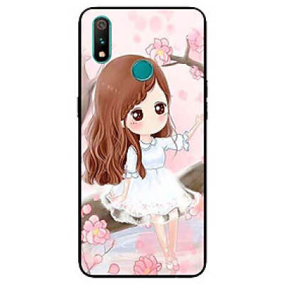 Ốp Lưng in cho Realme 3 Mẫu Nàng Chibi Nền Hồng - Hàng Chính Hãng