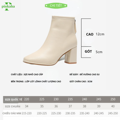 Bốt Nữ Khoá Sau Mũi Vuông Lót Lông Da Mềm Cao Cấp Màu Đen Be Siêu Đẹp Hót Trends 2023