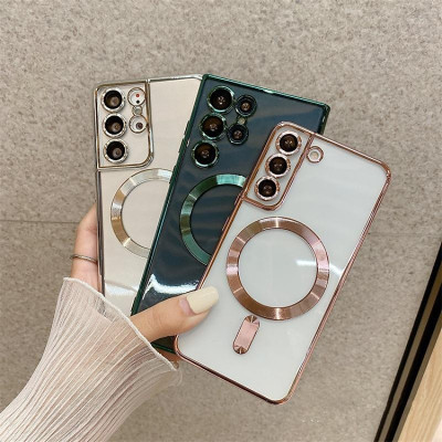 Ốp lưng trong viền màu cao cấp cho Samsung Galaxy S24 Plus, Ốp có hỗ trợ sạc không dây Maq Safe - Hàng nhập khẩu