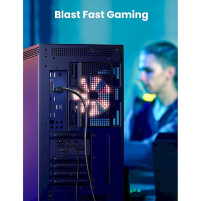 Ugreen UG40169NW190TK 1m 40Gbps 2000mhz dây dẹt Nylon Braided Màu Đen Cáp mạng Cat8 - HÀNG CHÍNH HÃNG