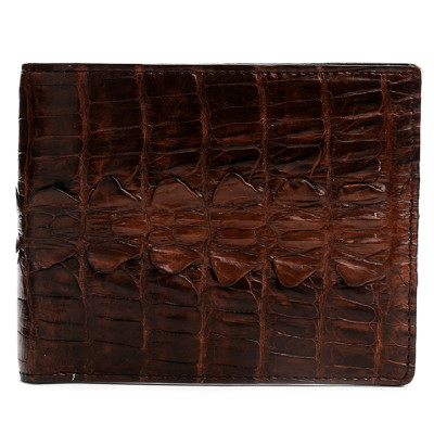 HT2207-08-09-42 - Ví nam Huy Hoàng da cá sấu gai đuôi màu đen, nâu đỏ, vàng bò, nâu đất