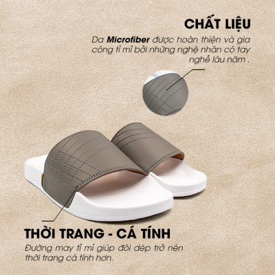 Tomoyo Dép Quai Ngang Da Microfiber Siêu Nhẹ TMD31504