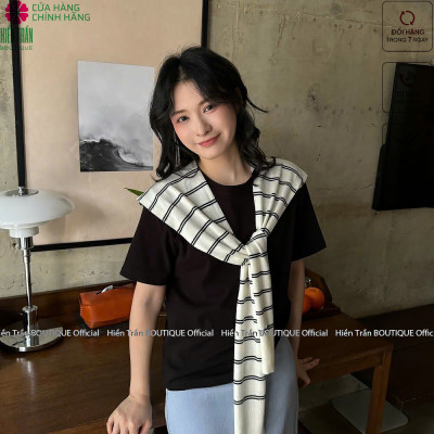 Áo thun nữ Hiền Trần BOUTIQUE nhiều màu sắc vải cotton cao cấp dáng suông trơn mặc mát, thấm hút mồ hôi cực tốt-AH01