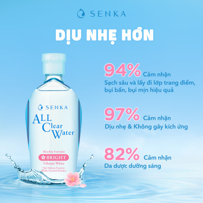 Nước tẩy trang SENKA A.L.L. CLEAR WATER Micellar Formula White 230ml