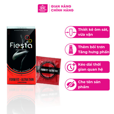 [Chính Hãng] Bao Cao Su Fiesta Form Fit Ultra Thin Hộp 12 Cái - Siêu Mỏng, Ôm Sát Từng Milimet