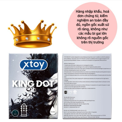 Bao cao su bi XTOY KING DOT 9 bi lớn siêu mỏng nhiều gel bôi trơn, hương chocolate