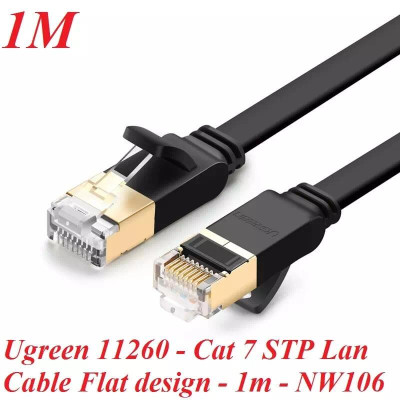 Ugreen UG11260NW106TK 1M màu Đen Cáp mạng LAN CAT 7 ftp dây dẹp - HÀNG CHÍNH HÃNG
